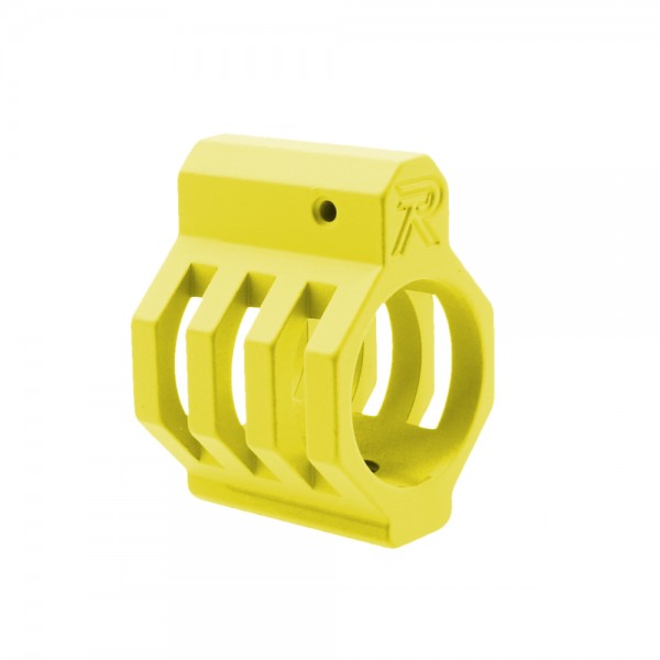 .750 Low Profile Steel Gas Block Caged with Roll Pins & Wrench -Cerakote Lemon Zest (MADE IN USA)